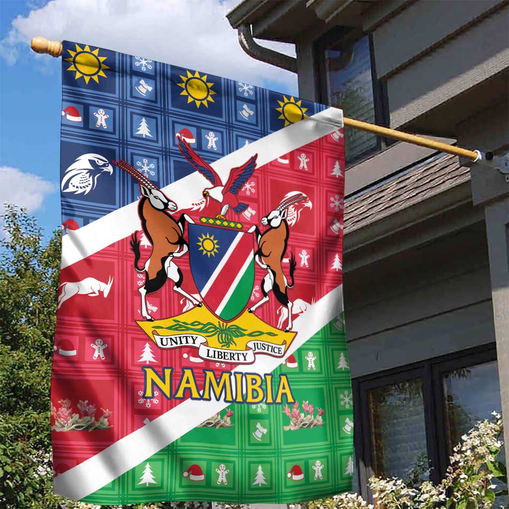 Namibia Christmas Garden Flag Coat Of Arms Frohe Weihnachten - Wonder Print Shop
