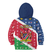 Namibia Christmas Kid Hoodie Coat Of Arms Frohe Weihnachten - Wonder Print Shop