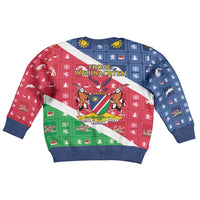 Namibia Christmas Kid Ugly Christmas Sweater Coat Of Arms Frohe Weihnachten - Wonder Print Shop