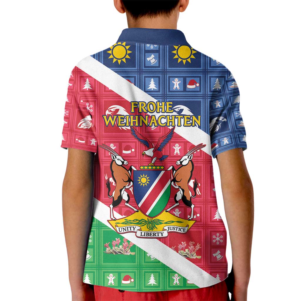 Namibia Christmas Kid Polo Shirt Coat Of Arms Frohe Weihnachten - Wonder Print Shop