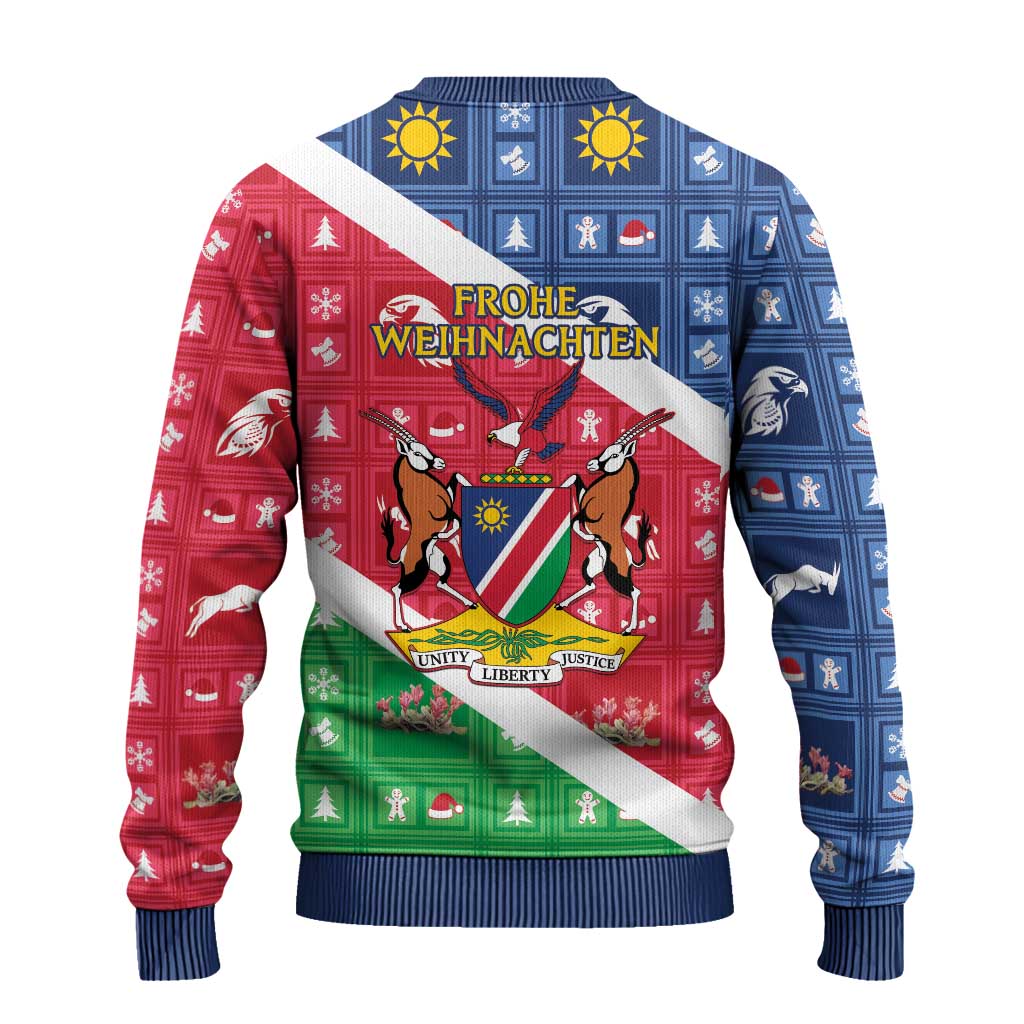 Namibia Christmas Ugly Christmas Sweater Coat Of Arms Frohe Weihnachten - Wonder Print Shop