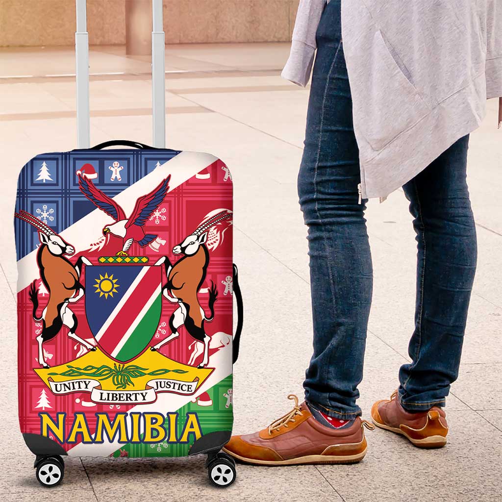 Namibia Christmas Luggage Cover Coat Of Arms Frohe Weihnachten - Wonder Print Shop