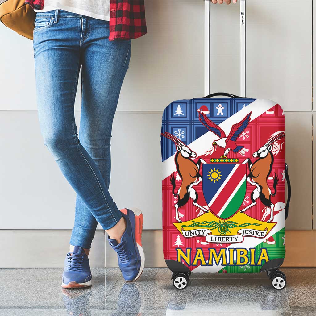 Namibia Christmas Luggage Cover Coat Of Arms Frohe Weihnachten - Wonder Print Shop