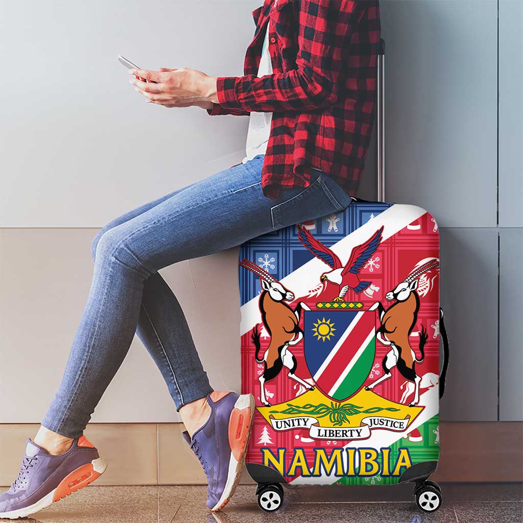 Namibia Christmas Luggage Cover Coat Of Arms Frohe Weihnachten - Wonder Print Shop