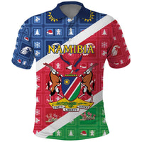 Namibia Christmas Polo Shirt Coat Of Arms Frohe Weihnachten - Wonder Print Shop