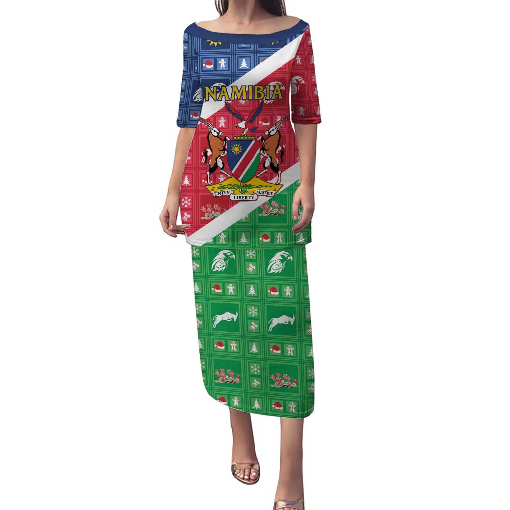 Namibia Christmas Puletasi Coat Of Arms Frohe Weihnachten - Wonder Print Shop