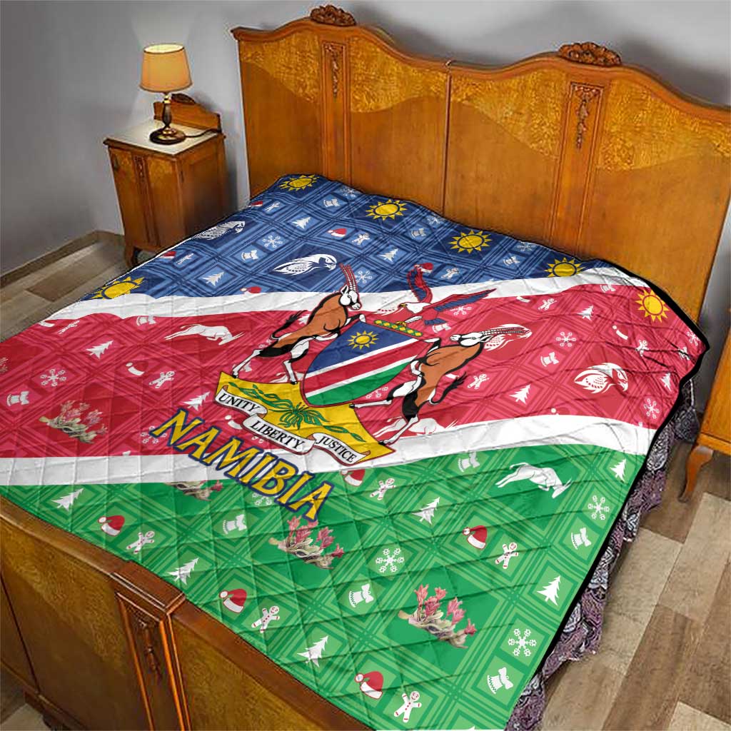 Namibia Christmas Quilt Coat Of Arms Frohe Weihnachten - Wonder Print Shop