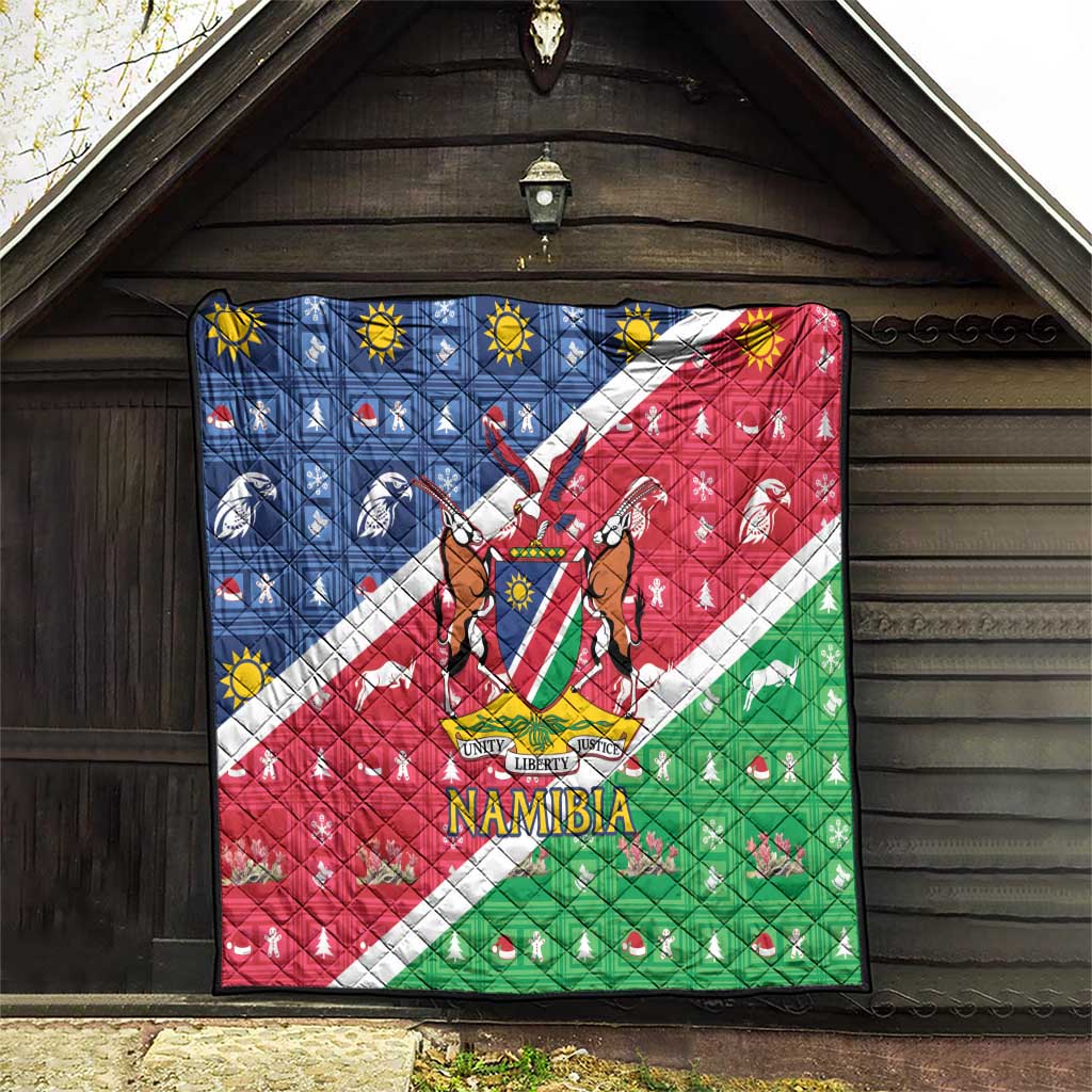 Namibia Christmas Quilt Coat Of Arms Frohe Weihnachten - Wonder Print Shop