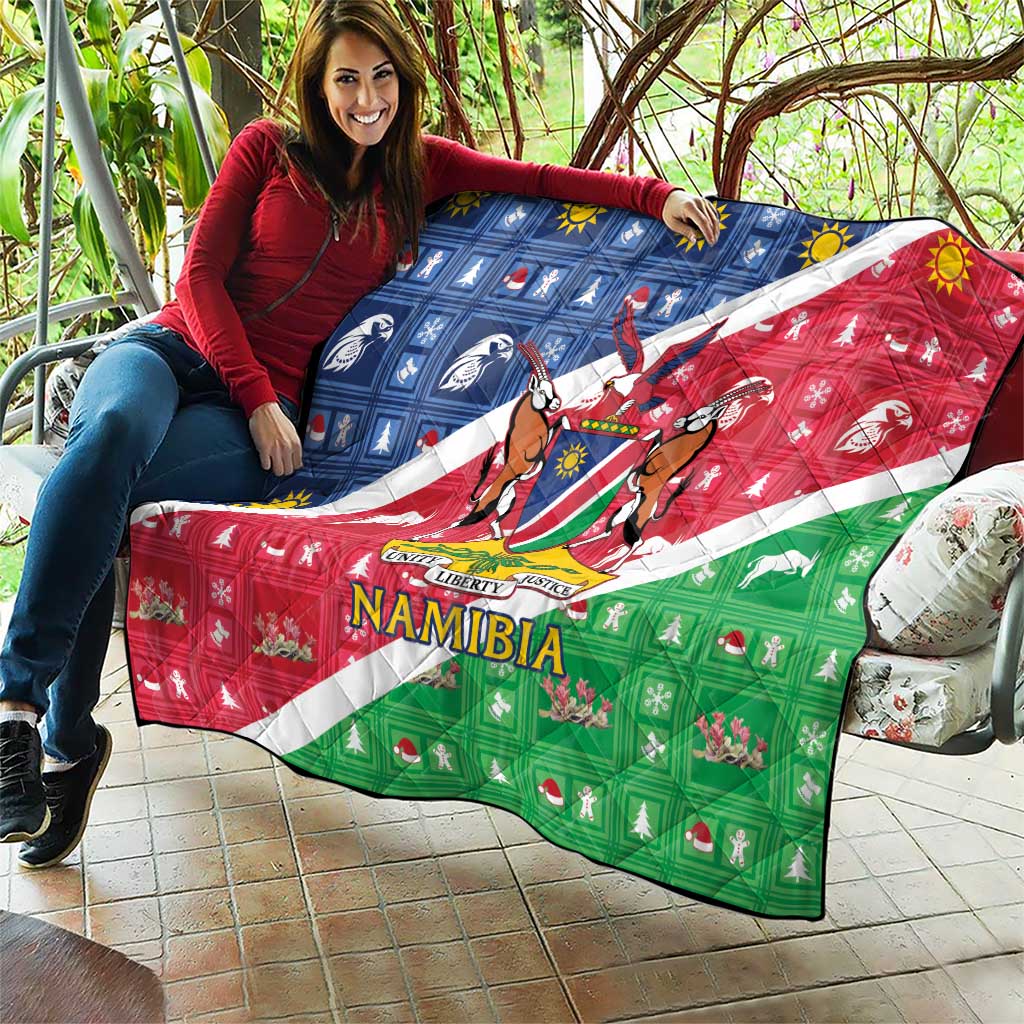 Namibia Christmas Quilt Coat Of Arms Frohe Weihnachten - Wonder Print Shop