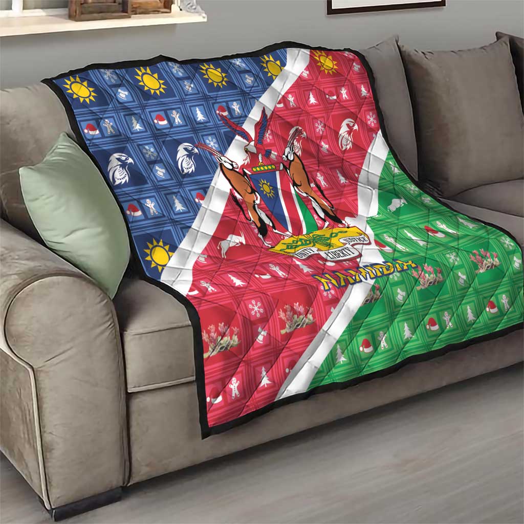 Namibia Christmas Quilt Coat Of Arms Frohe Weihnachten - Wonder Print Shop