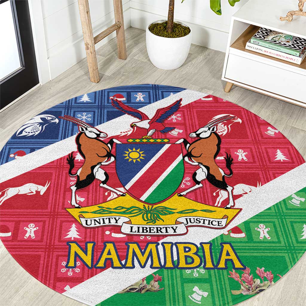 Namibia Christmas Round Carpet Coat Of Arms Frohe Weihnachten