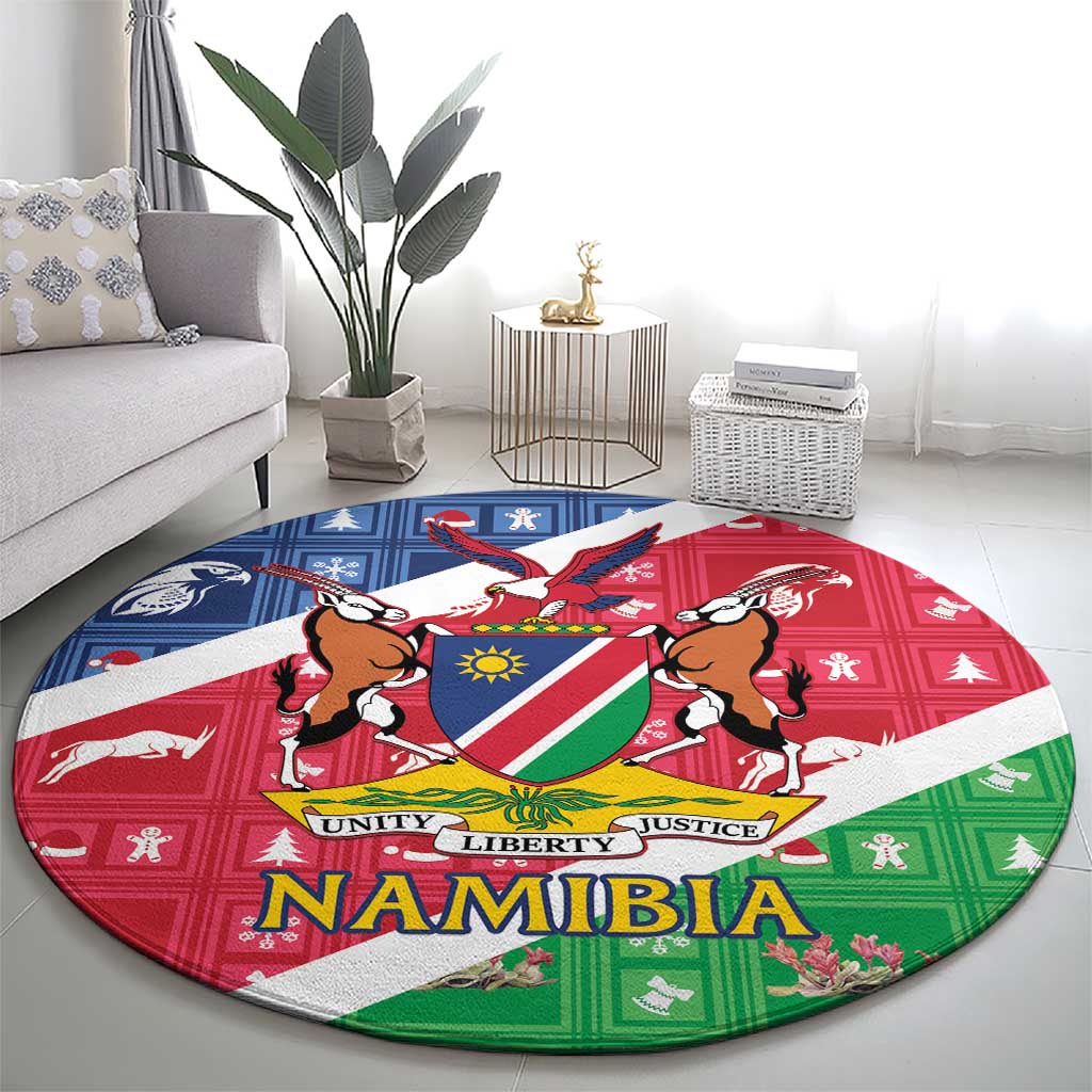 Namibia Christmas Round Carpet Coat Of Arms Frohe Weihnachten