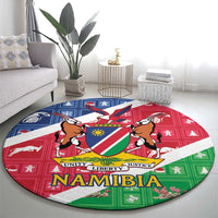 Namibia Christmas Round Carpet Coat Of Arms Frohe Weihnachten