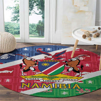Namibia Christmas Round Carpet Coat Of Arms Frohe Weihnachten