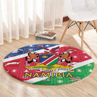 Namibia Christmas Round Carpet Coat Of Arms Frohe Weihnachten