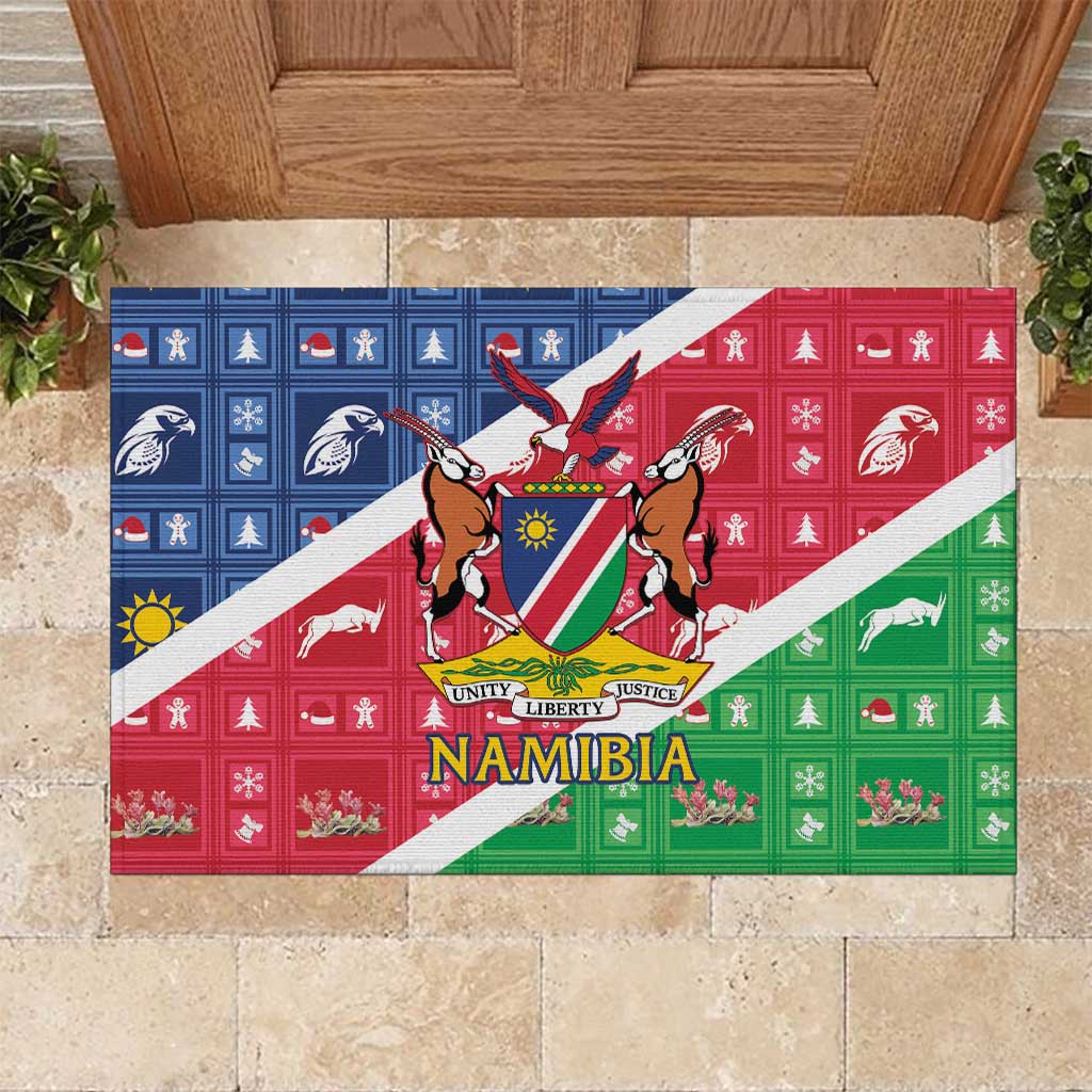 Namibia Christmas Rubber Doormat Coat Of Arms Frohe Weihnachten - Wonder Print Shop