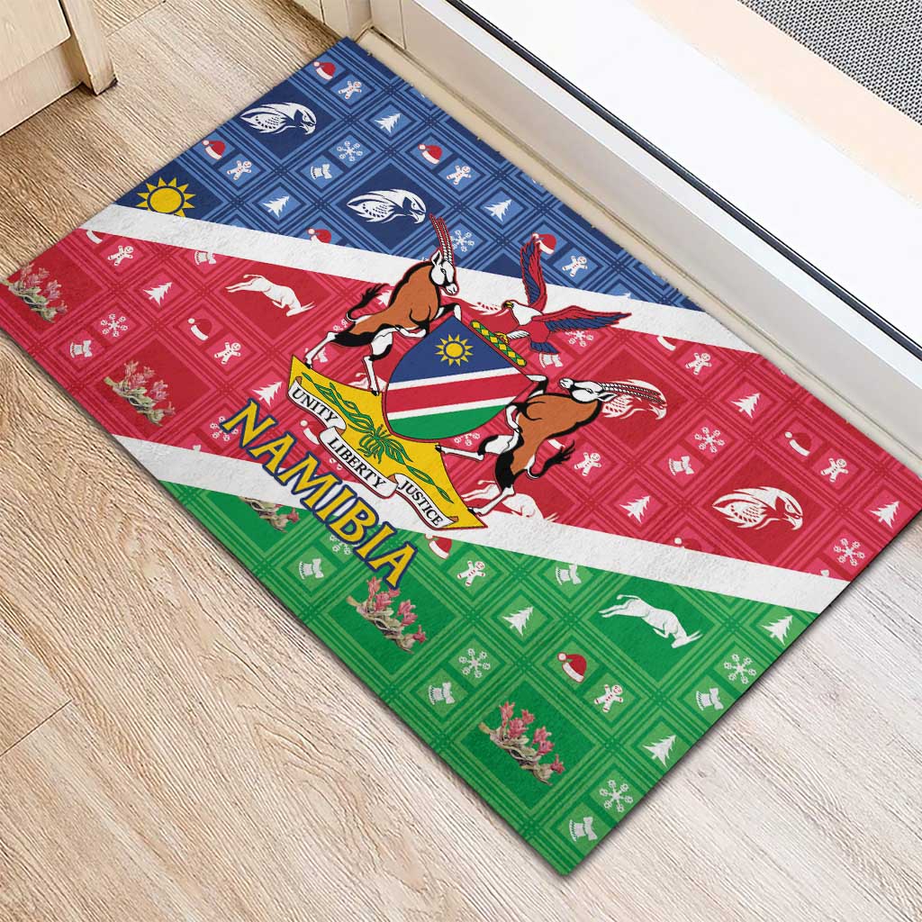 Namibia Christmas Rubber Doormat Coat Of Arms Frohe Weihnachten - Wonder Print Shop