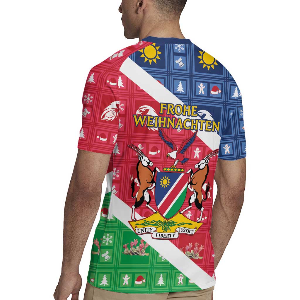 Namibia Christmas Rugby Jersey Coat Of Arms Frohe Weihnachten - Wonder Print Shop