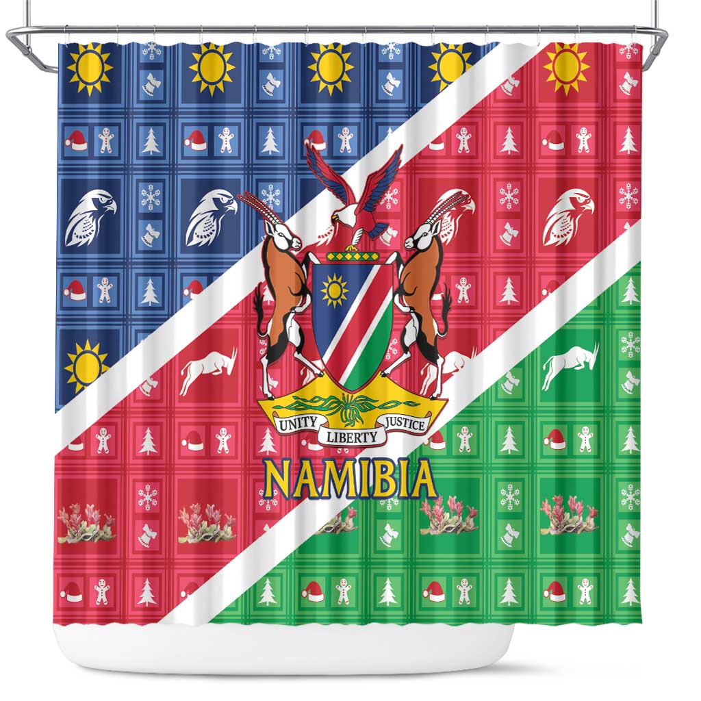 Namibia Christmas Shower Curtain Coat Of Arms Frohe Weihnachten