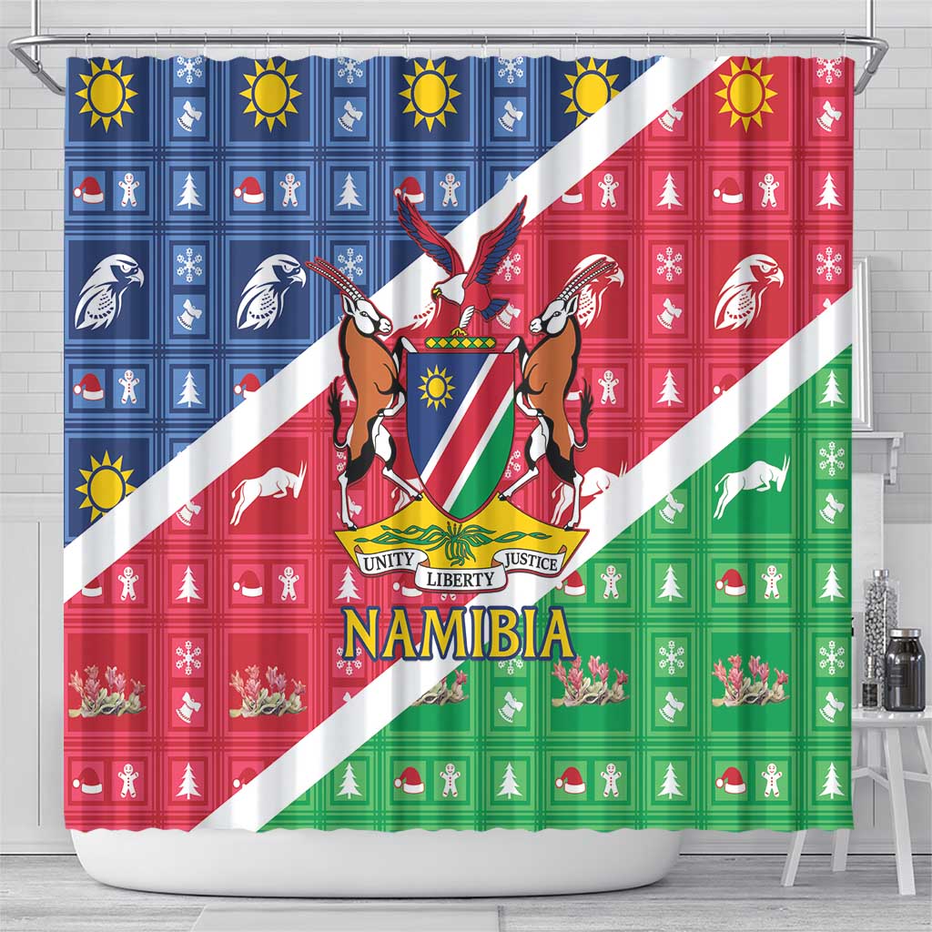 Namibia Christmas Shower Curtain Coat Of Arms Frohe Weihnachten
