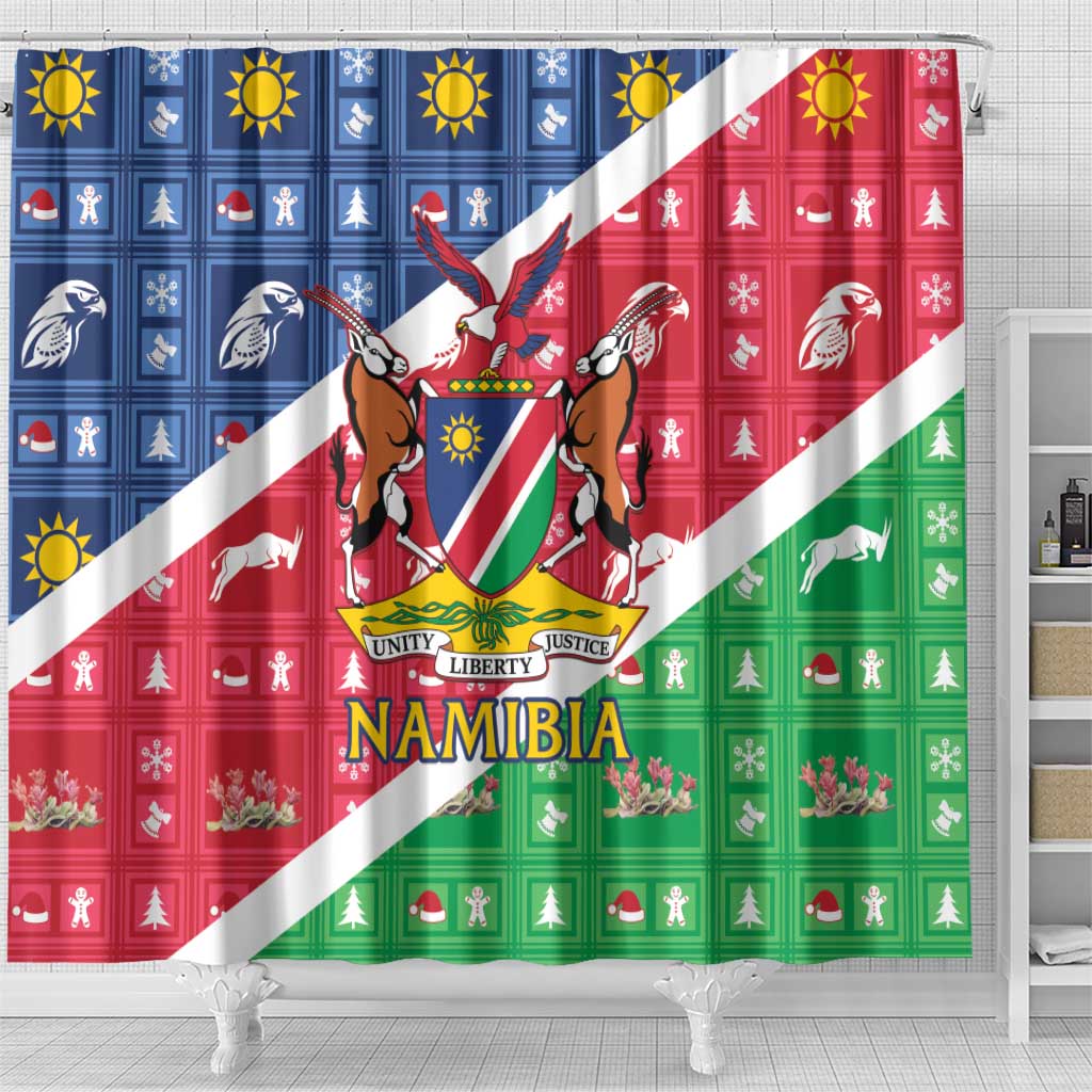 Namibia Christmas Shower Curtain Coat Of Arms Frohe Weihnachten