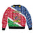 Namibia Christmas Sleeve Zip Bomber Jacket Coat Of Arms Frohe Weihnachten - Wonder Print Shop