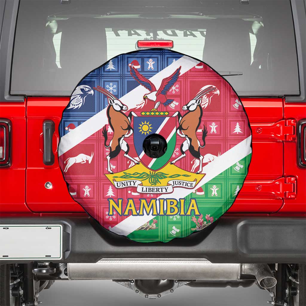 Namibia Christmas Spare Tire Cover Coat Of Arms Frohe Weihnachten - Wonder Print Shop