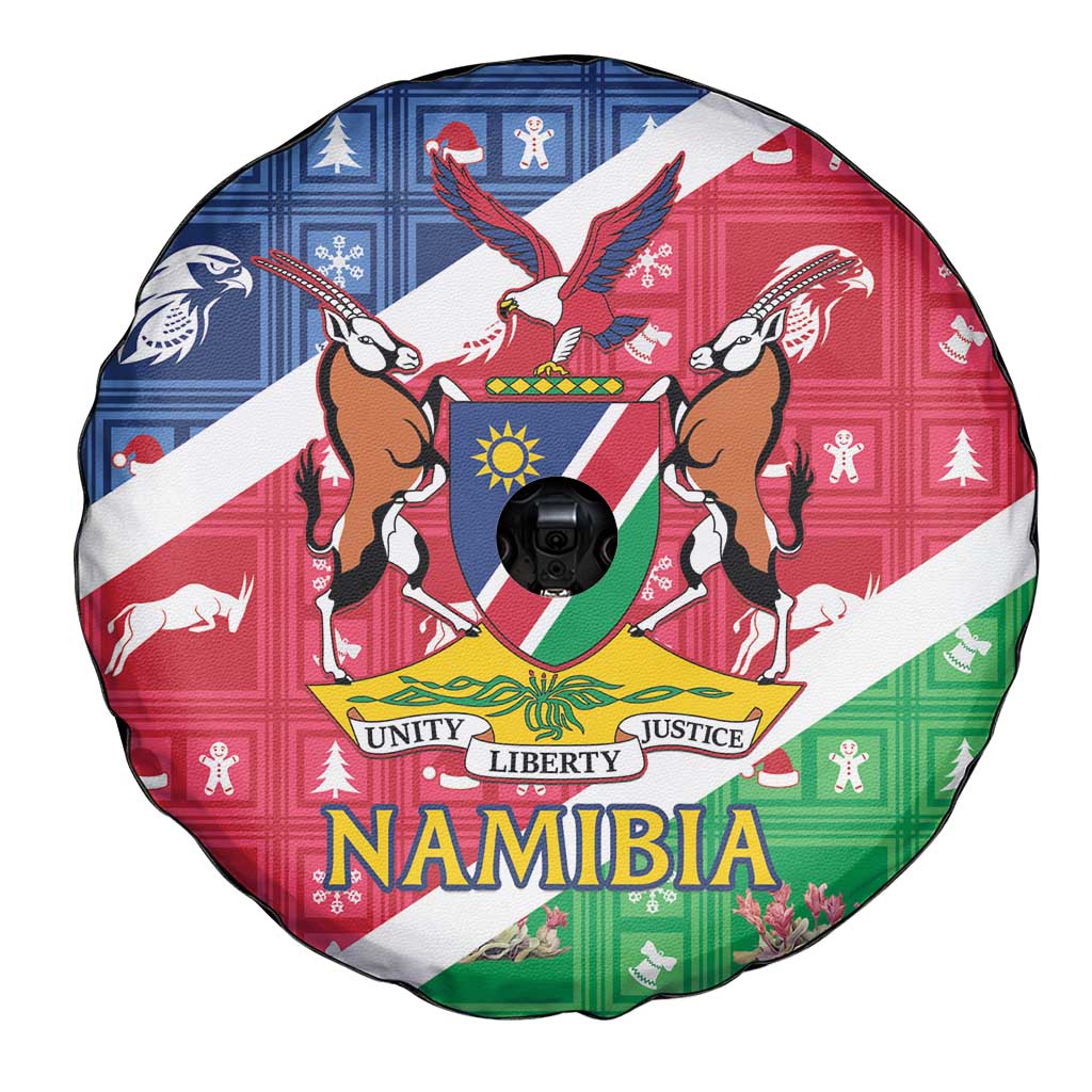 Namibia Christmas Spare Tire Cover Coat Of Arms Frohe Weihnachten - Wonder Print Shop