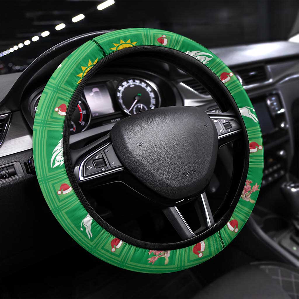 Namibia Christmas Steering Wheel Cover Coat Of Arms Frohe Weihnachten - Wonder Print Shop