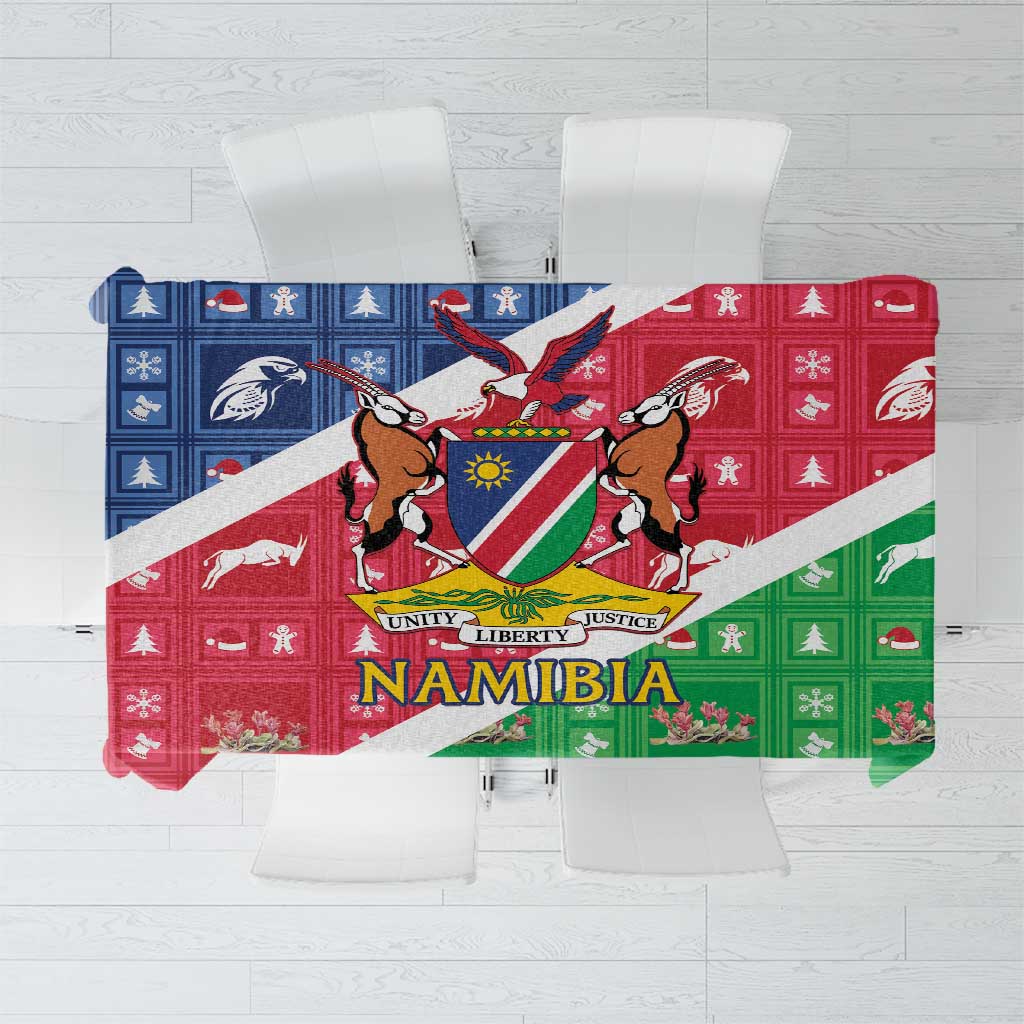 Namibia Christmas Tablecloth Coat Of Arms Frohe Weihnachten - Wonder Print Shop