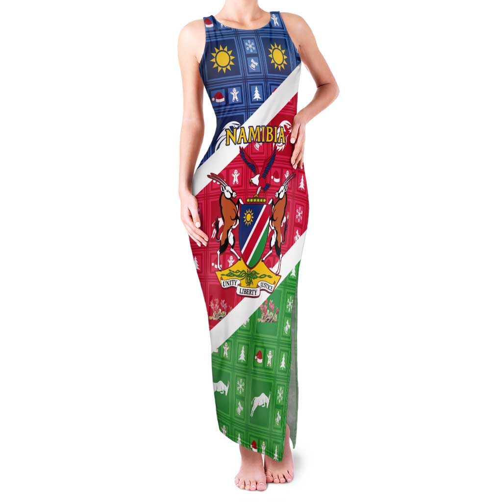 Namibia Christmas Tank Maxi Dress Coat Of Arms Frohe Weihnachten - Wonder Print Shop