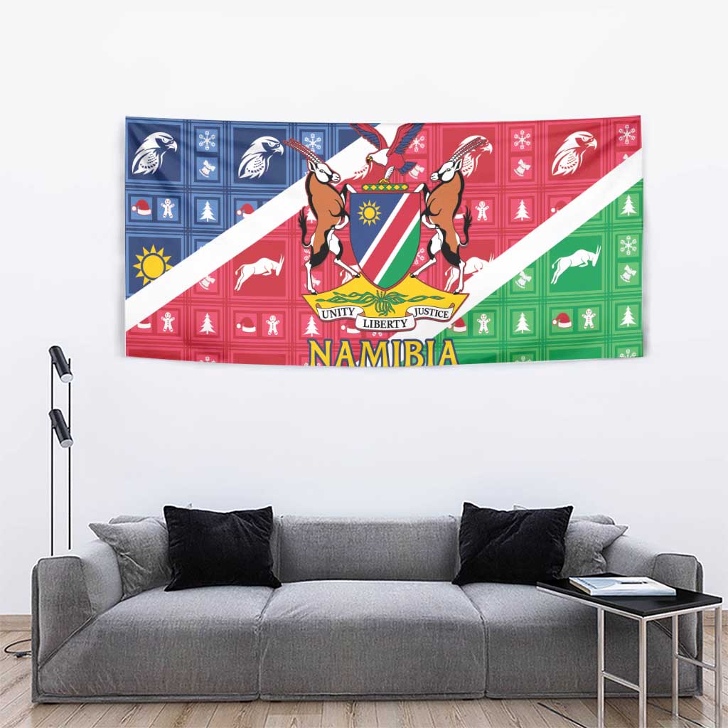 Namibia Christmas Tapestry Coat Of Arms Frohe Weihnachten - Wonder Print Shop