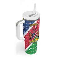 Namibia Christmas Tumbler With Handle Coat Of Arms Frohe Weihnachten - Wonder Print Shop