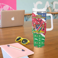 Namibia Christmas Tumbler With Handle Coat Of Arms Frohe Weihnachten - Wonder Print Shop