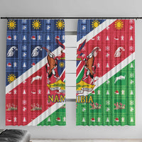 Namibia Christmas Window Curtain Coat Of Arms Frohe Weihnachten - Wonder Print Shop