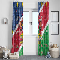 Namibia Christmas Window Curtain Coat Of Arms Frohe Weihnachten - Wonder Print Shop