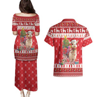 Peru Christmas Couples Matching Puletasi and Hawaiian Shirt Peruvian Alpaca Feliz Navidad - Wonder Print Shop
