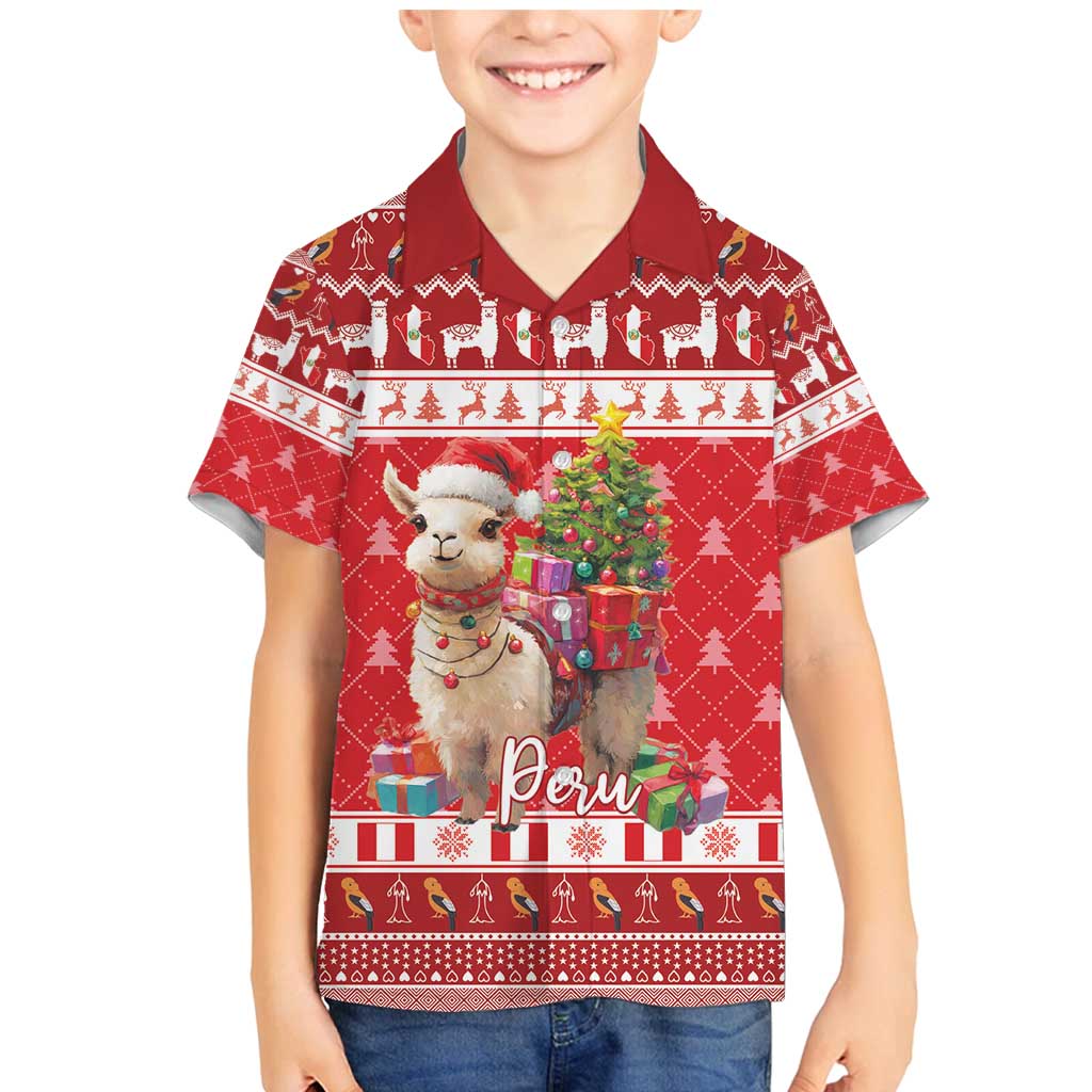Peru Christmas Family Matching Mermaid Dress and Hawaiian Shirt Peruvian Alpaca Feliz Navidad - Wonder Print Shop