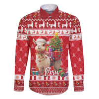 Peru Christmas Family Matching Off The Shoulder Long Sleeve Dress and Hawaiian Shirt Peruvian Alpaca Feliz Navidad - Wonder Print Shop