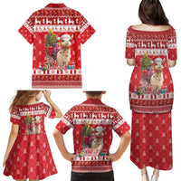 Peru Christmas Family Matching Puletasi and Hawaiian Shirt Peruvian Alpaca Feliz Navidad - Wonder Print Shop