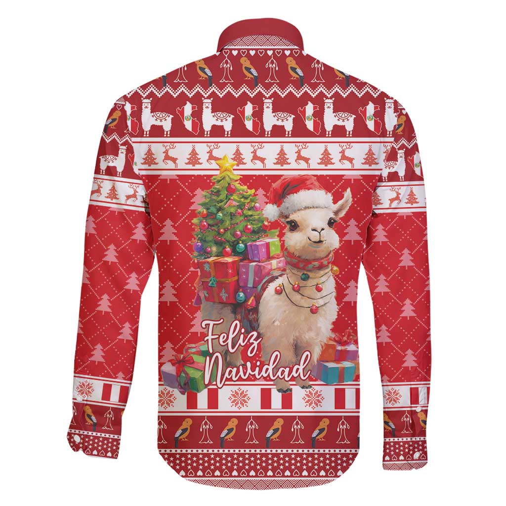 Peru Christmas Family Matching Short Sleeve Bodycon Dress and Hawaiian Shirt Peruvian Alpaca Feliz Navidad - Wonder Print Shop