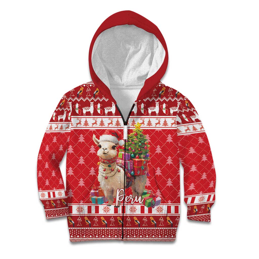 Peru Christmas Kid Hoodie Peruvian Alpaca Feliz Navidad - Wonder Print Shop