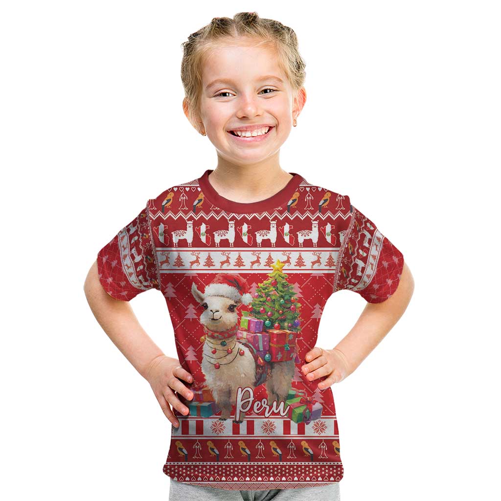 Peru Christmas Kid T Shirt Peruvian Alpaca Feliz Navidad - Wonder Print Shop