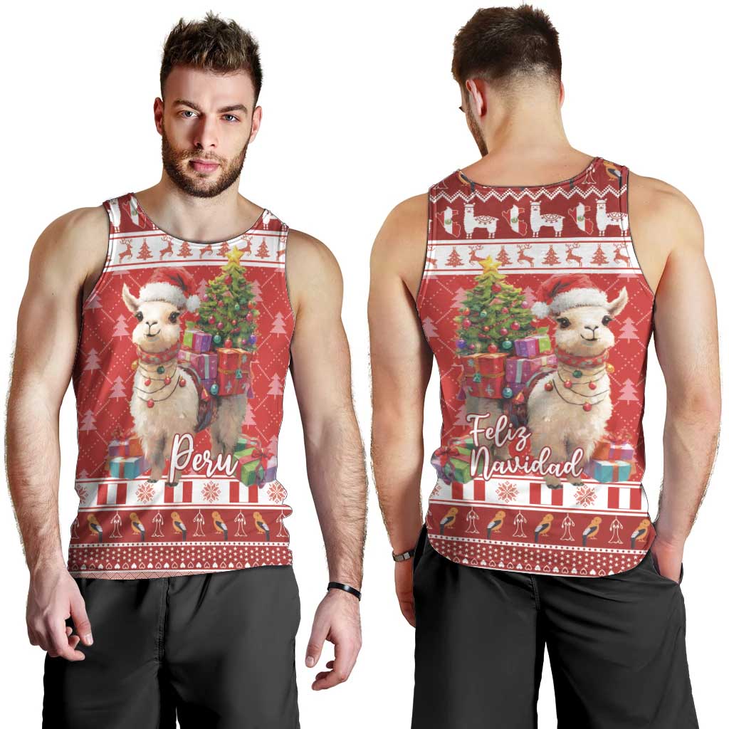 Peru Christmas Men Tank Top Peruvian Alpaca Feliz Navidad - Wonder Print Shop