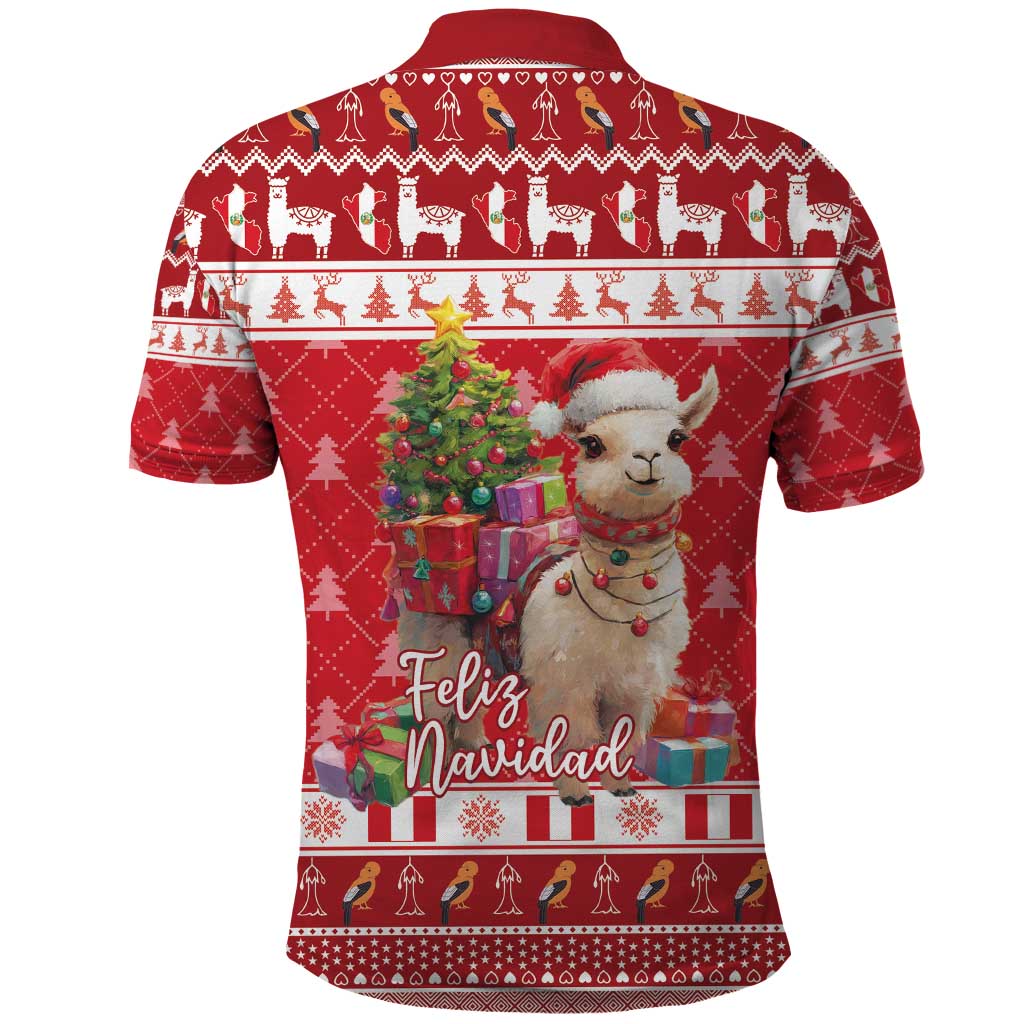 Peru Christmas Polo Shirt Peruvian Alpaca Feliz Navidad - Wonder Print Shop