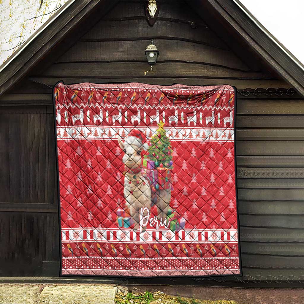 Peru Christmas Quilt Peruvian Alpaca Feliz Navidad - Wonder Print Shop