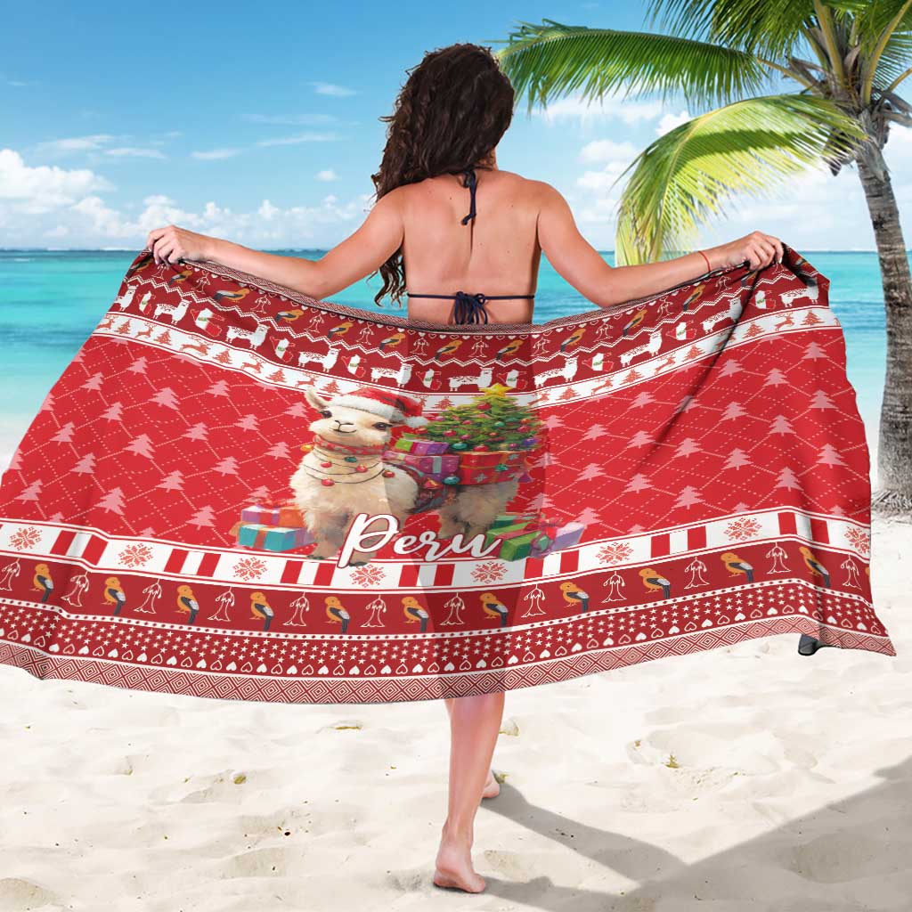 Peru Christmas Sarong Peruvian Alpaca Feliz Navidad - Wonder Print Shop