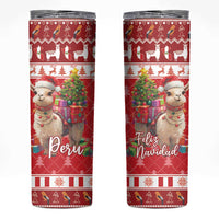 Peru Christmas Skinny Tumbler Peruvian Alpaca Feliz Navidad - Wonder Print Shop