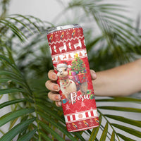 Peru Christmas Skinny Tumbler Peruvian Alpaca Feliz Navidad - Wonder Print Shop