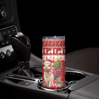 Peru Christmas Skinny Tumbler Peruvian Alpaca Feliz Navidad - Wonder Print Shop